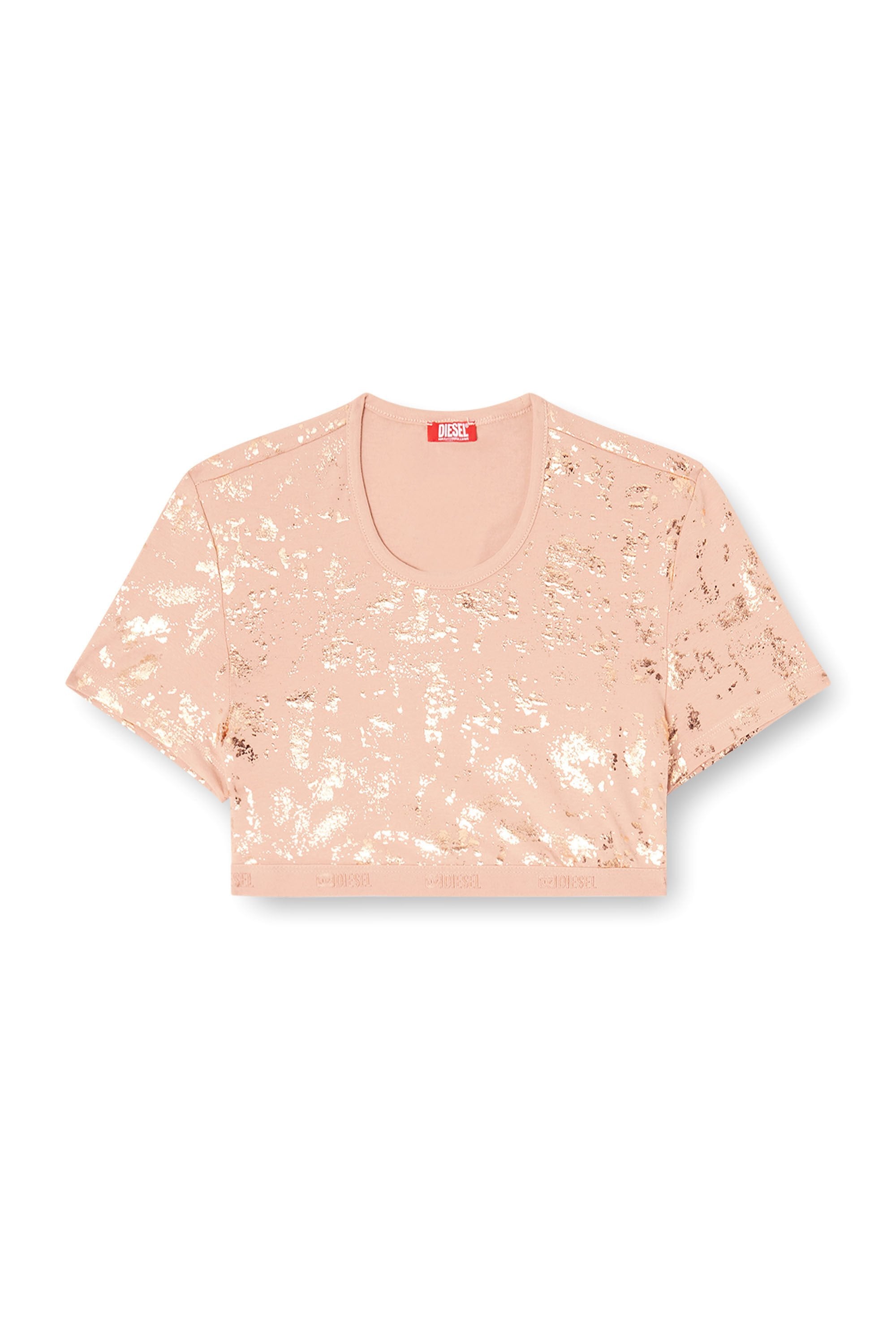 Women's Cropped T-shirt with metallic effect Pink