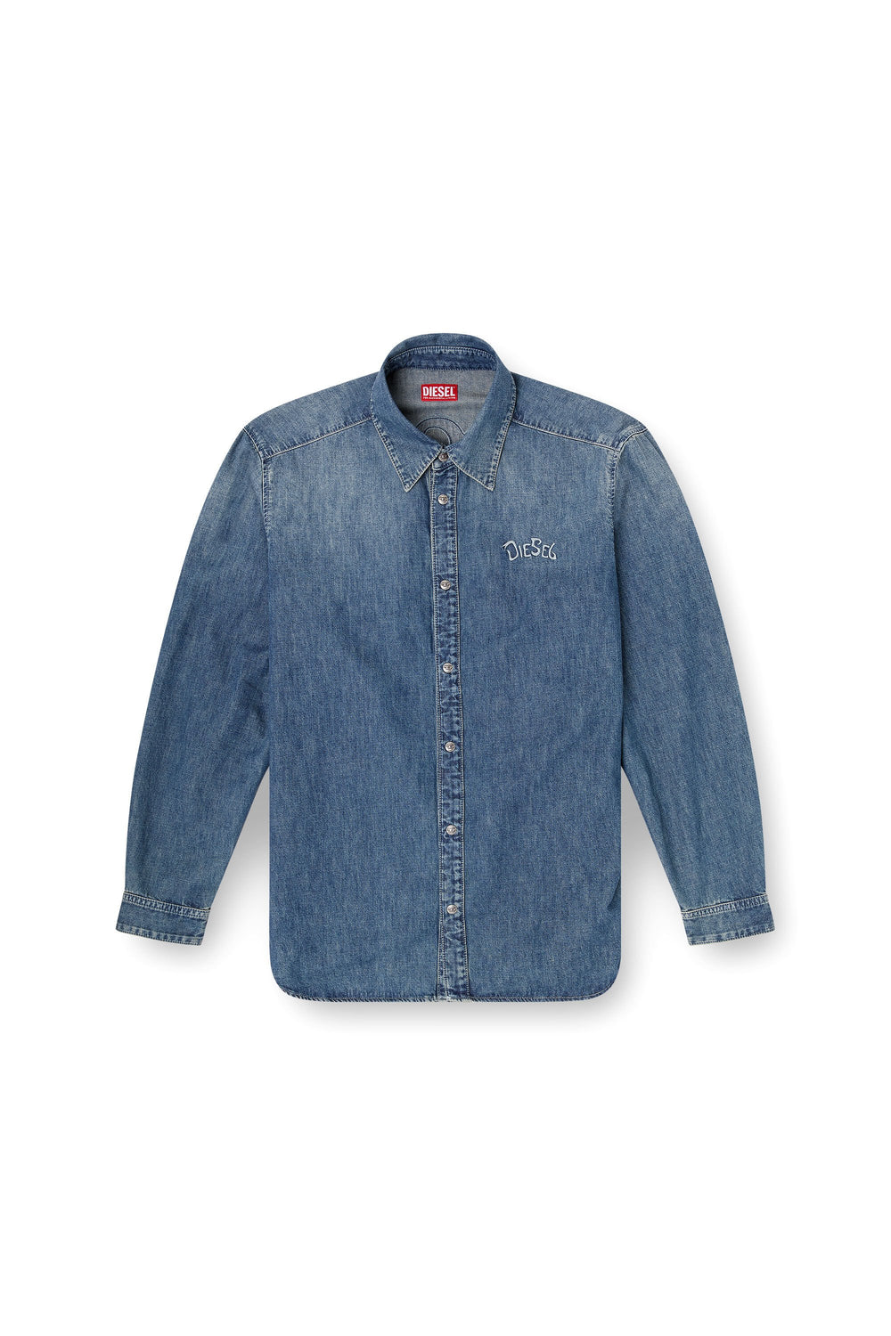 Men's Denim shirt with back embroidery Blue