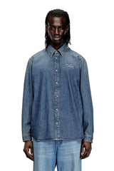 Men's Denim shirt with back embroidery Blue