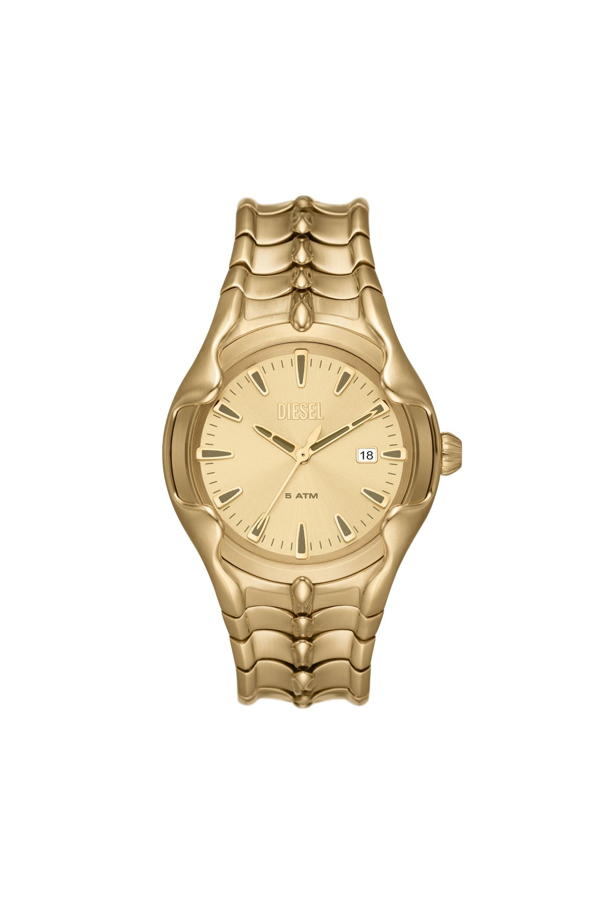Men's Vert Three-Hand Date Gold-Tone Stainless Steel Watch Gold