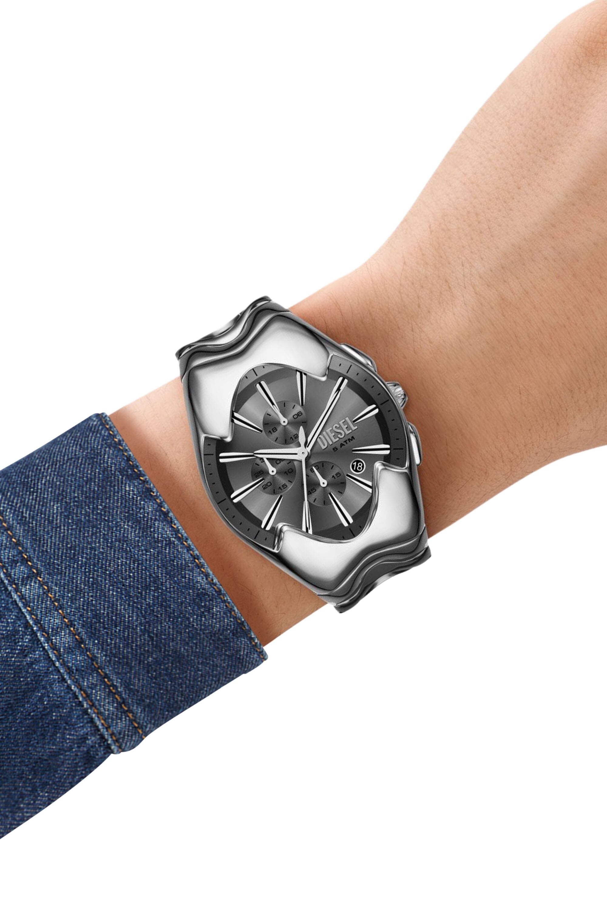 Men's Diesel Mercurial Chronograph Stainless Steel Watch Silver