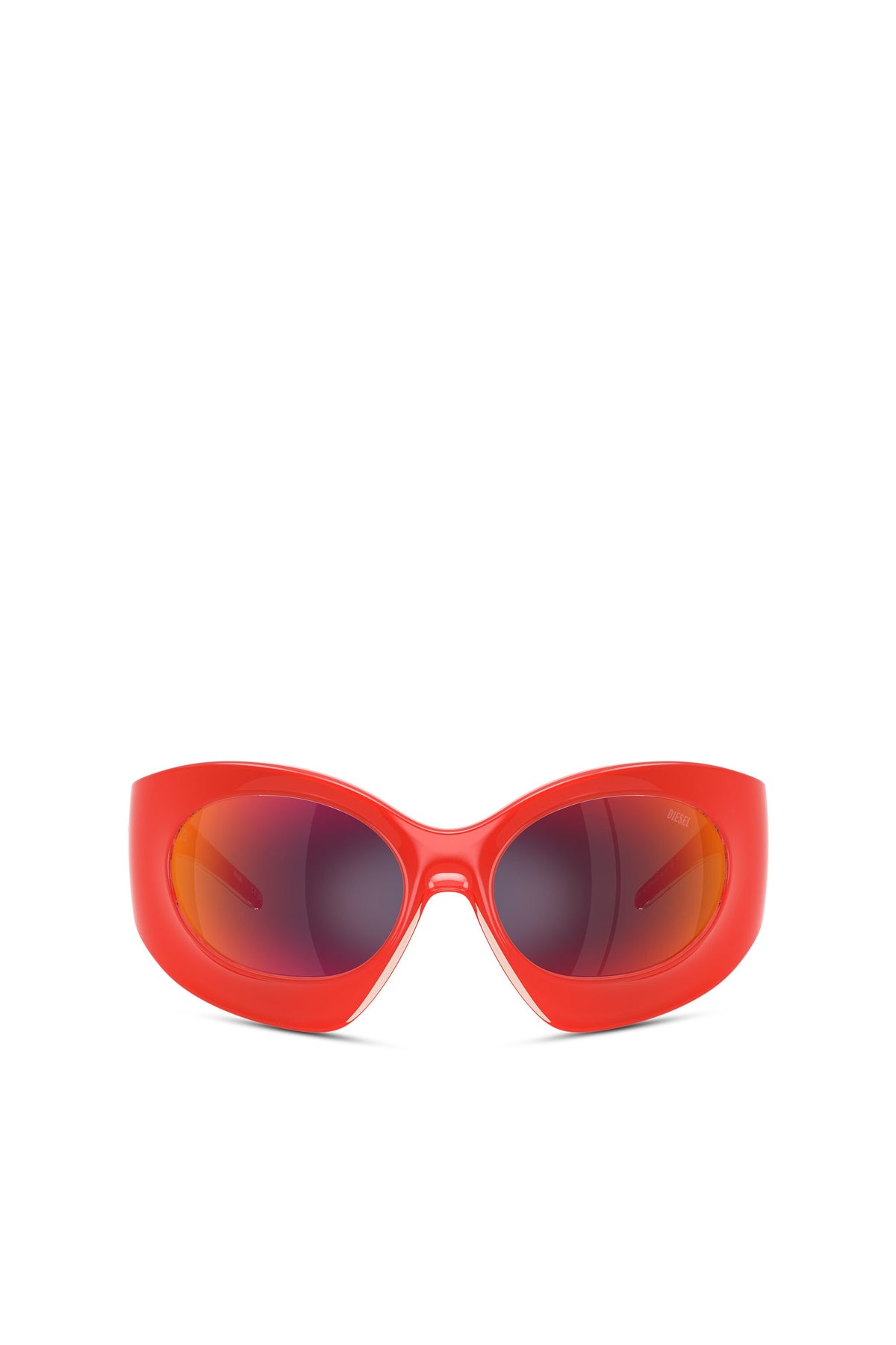 Women's Wraparound shape sunglasses Orange