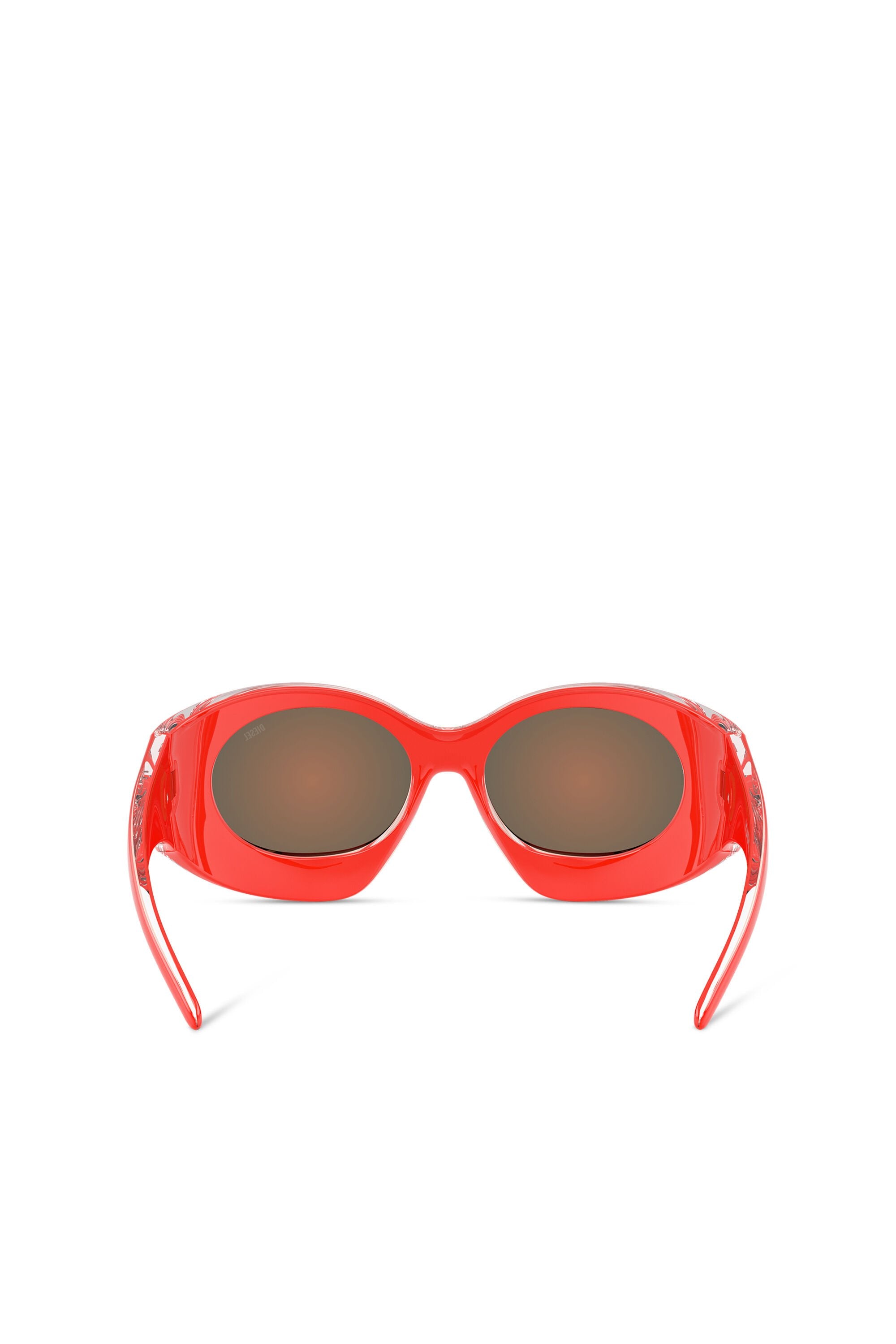 Women's Wraparound shape sunglasses Orange