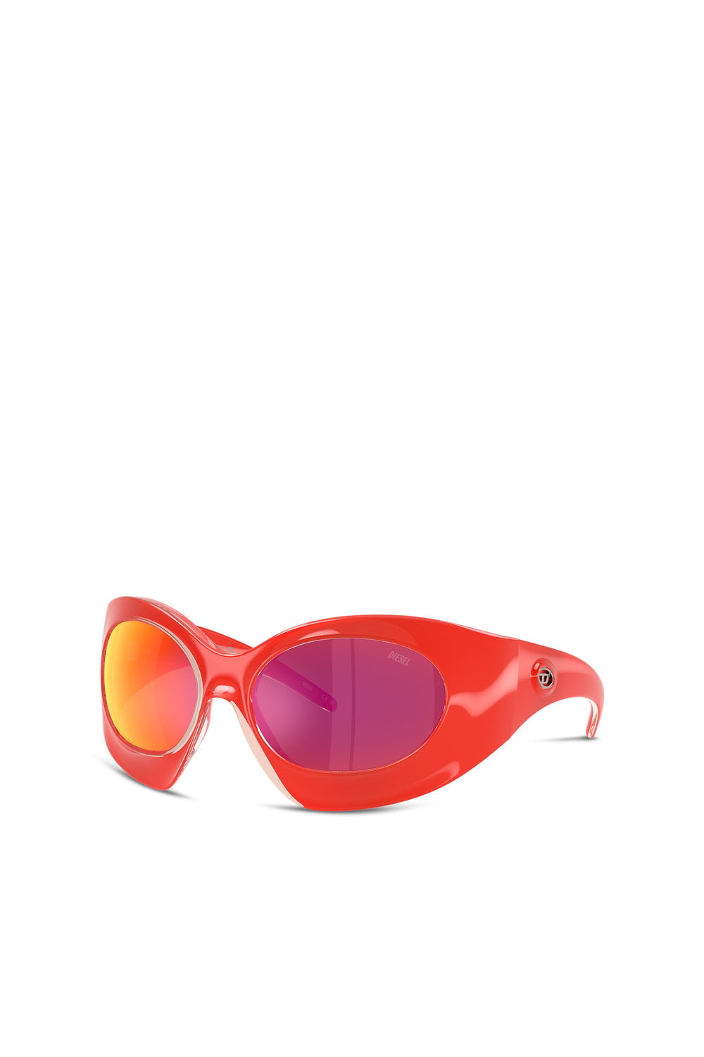 Women's Wraparound shape sunglasses Orange