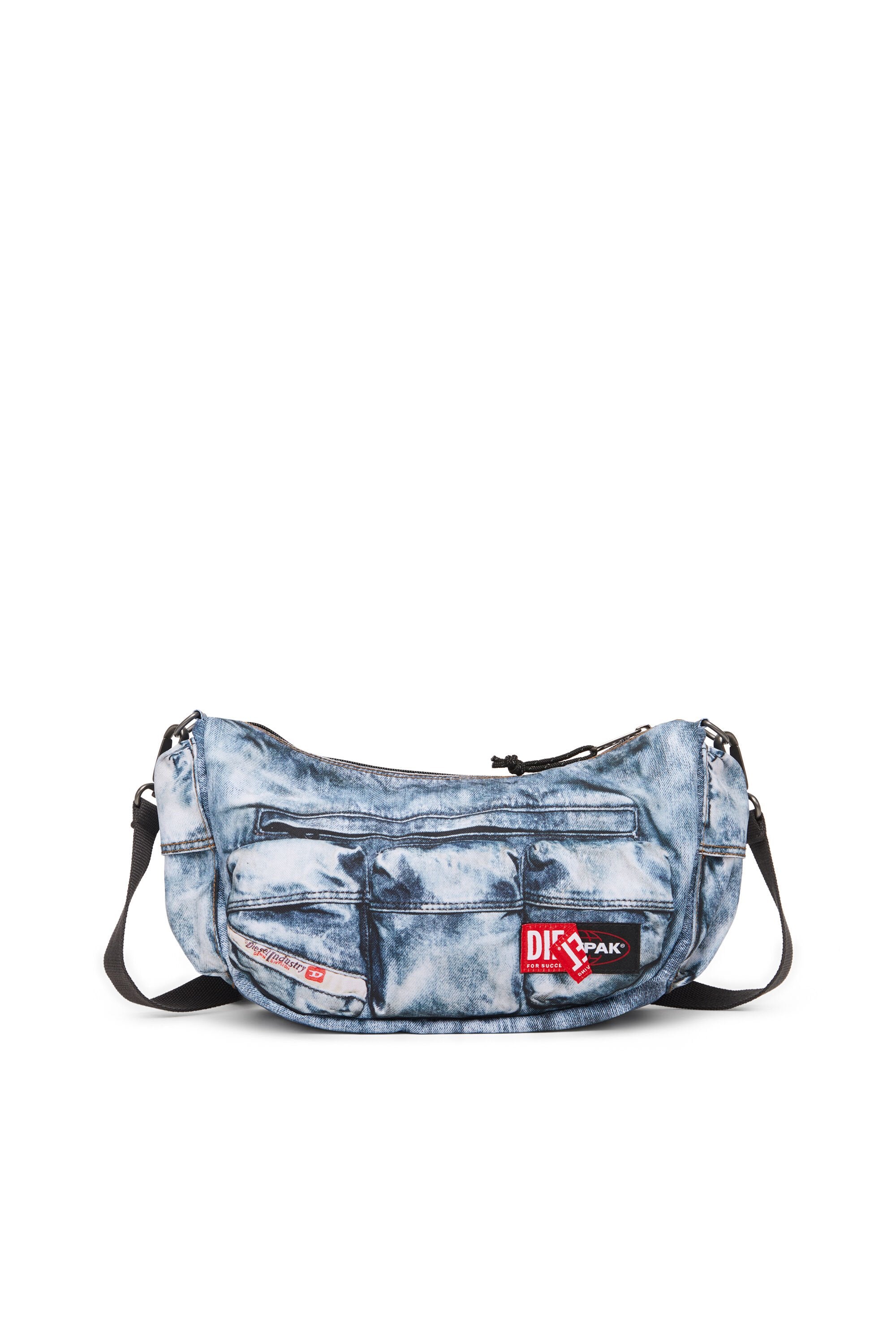 Women's Multipocket bag in trompe l'oeil denim Blue
