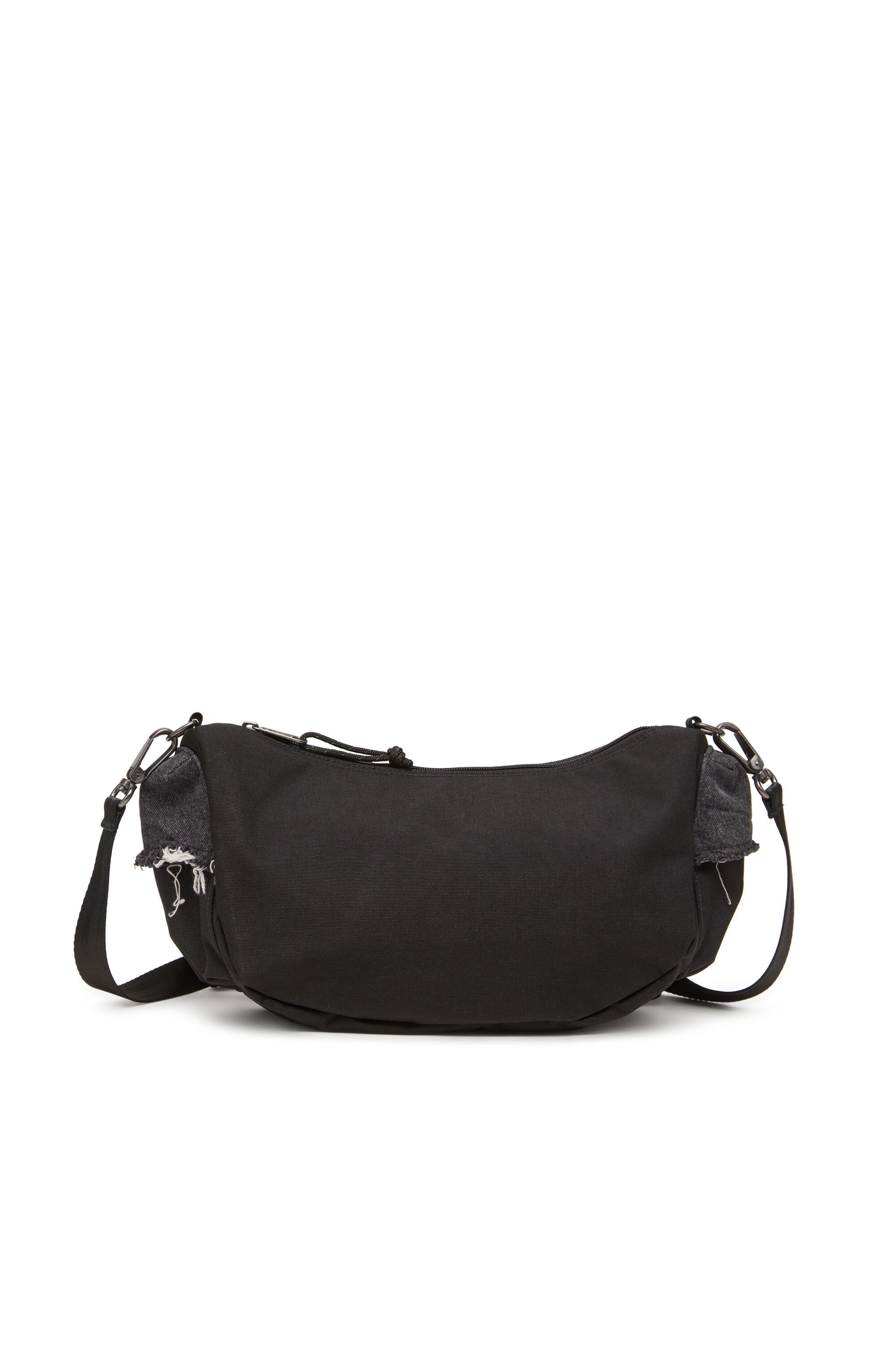 Women's Shoulder bag in destroyed denim and CORDURA® Black