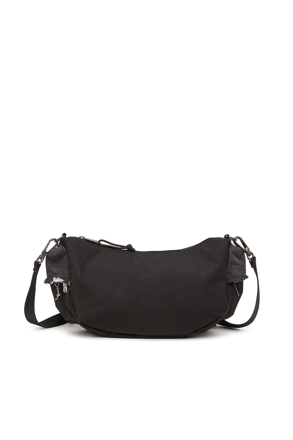 Women's Shoulder bag in destroyed denim and CORDURA® Black
