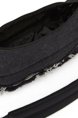 Women's Shoulder bag in destroyed denim and CORDURA® Black