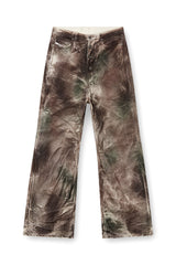 Women's Pants in crinkled camo canvas Multicolor