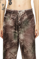 Women's Pants in crinkled camo canvas Multicolor