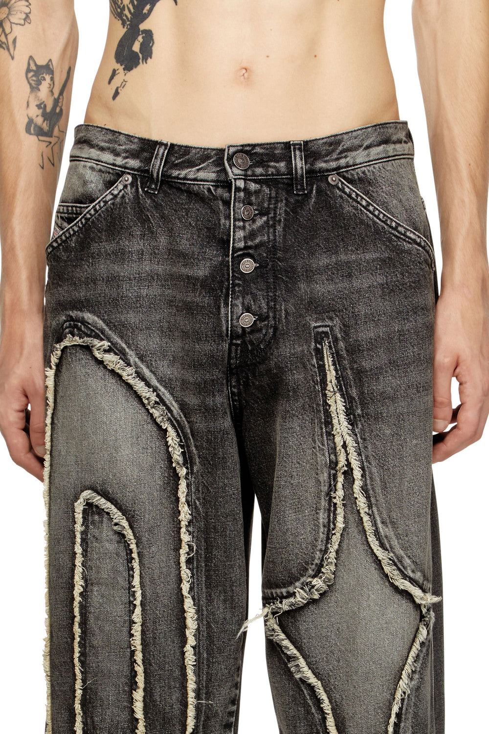 Women's Straight Jeans Black/Dark grey D-ThugClub