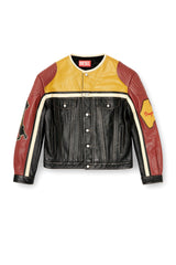 Women's Leather jacket with patch details Multicolor