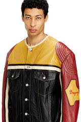 Women's Leather jacket with patch details Multicolor