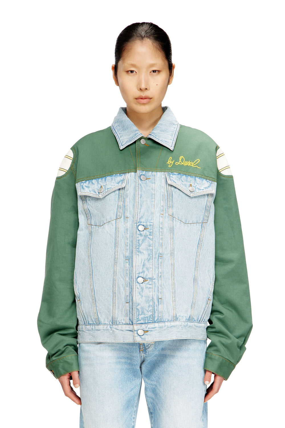 Women's Denim jacket with cotton insert Multicolor