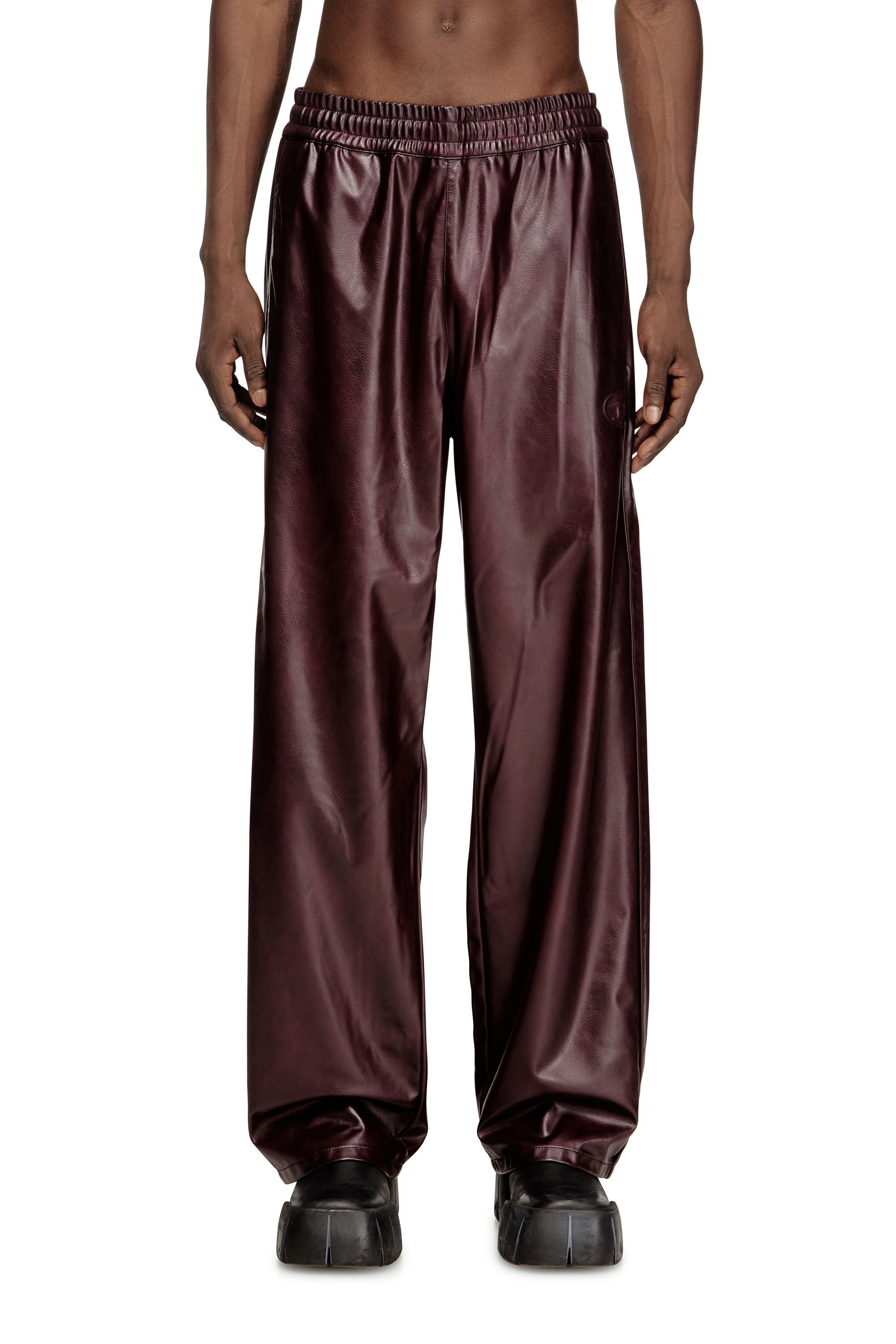 Men's Pants with logo in burgundy Red