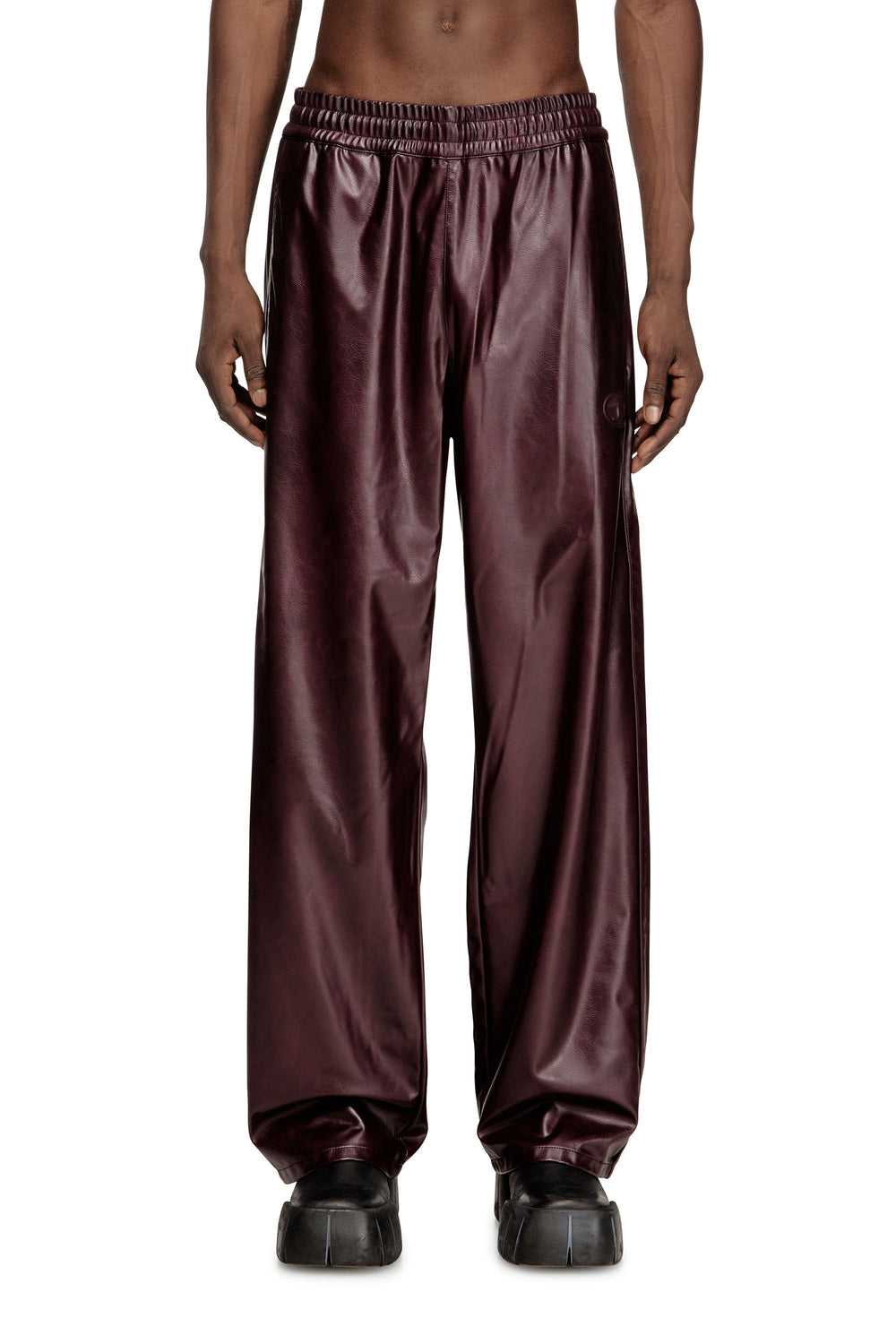 Men's Pants with logo in burgundy Red