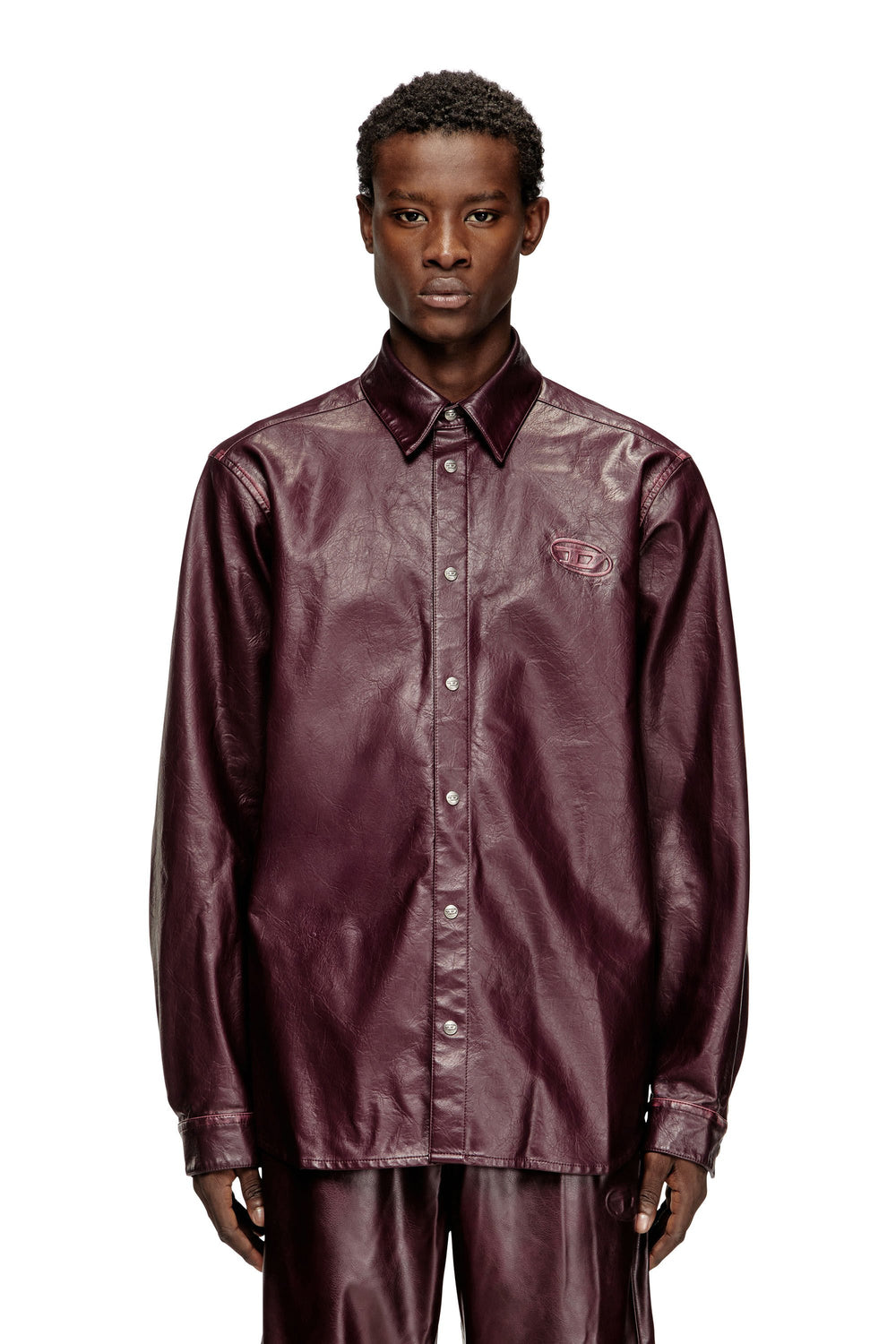 Men's Shirt with logo in burgundy Red