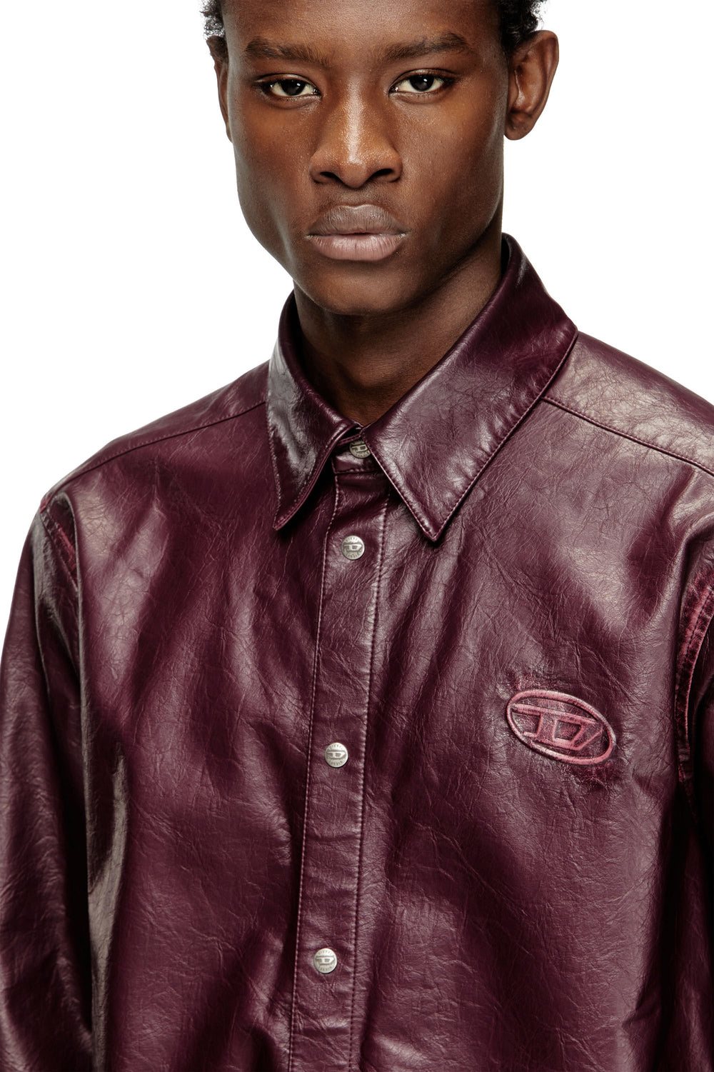 Men's Shirt with logo in burgundy Red