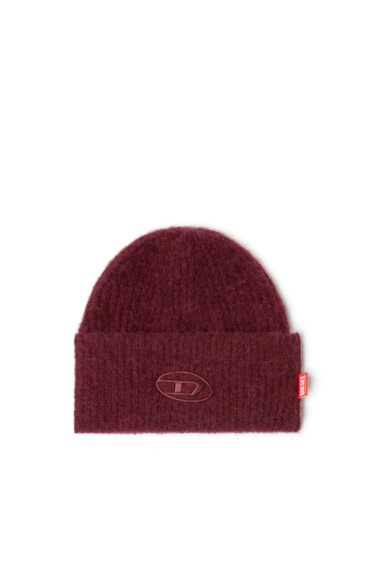 Women's Burgundy beanie with Oval D embroidery Red