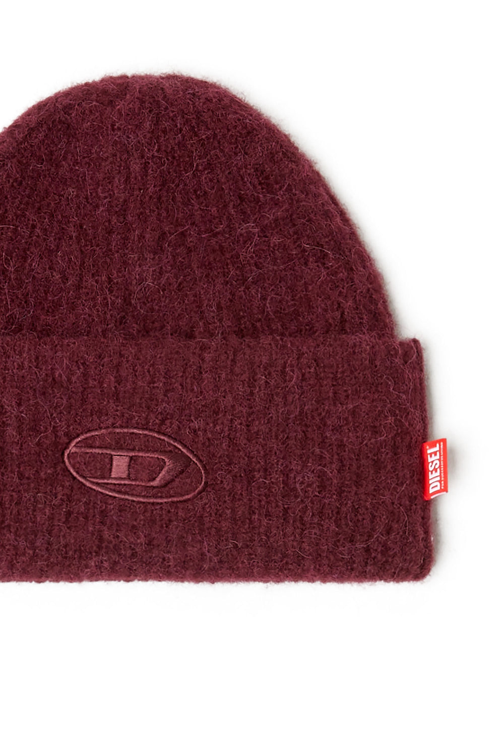 Women's Burgundy beanie with Oval D embroidery Red