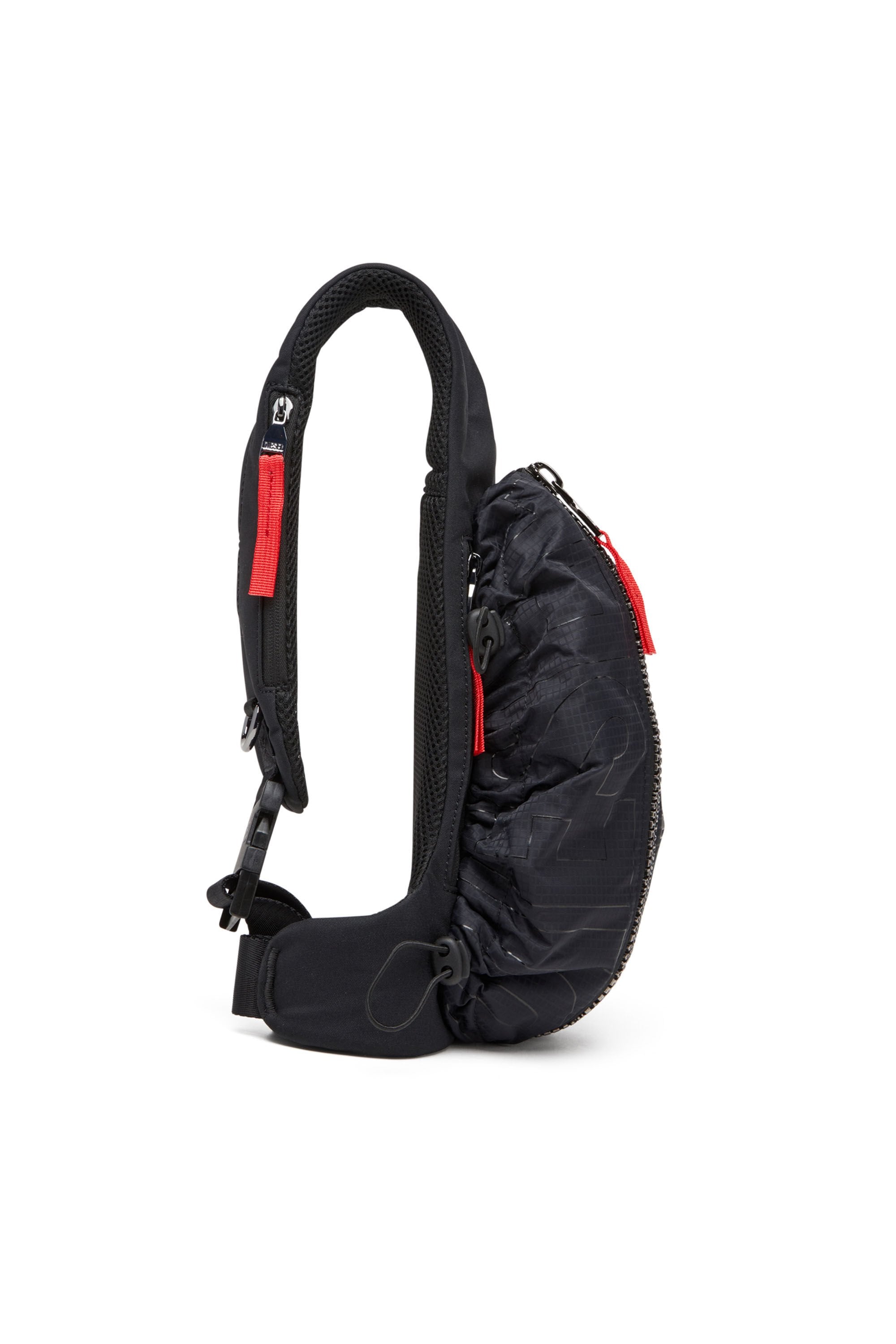 Men's Zip-D-Sling bag in check-jacquard shell Black