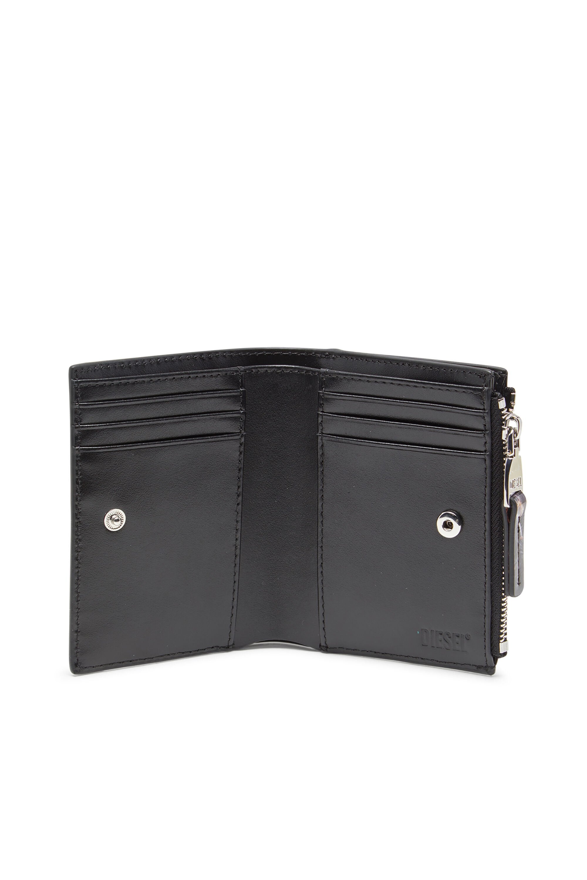 Women's Small wallet in printed glossy PU White