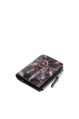 Women's Small wallet in printed glossy PU White