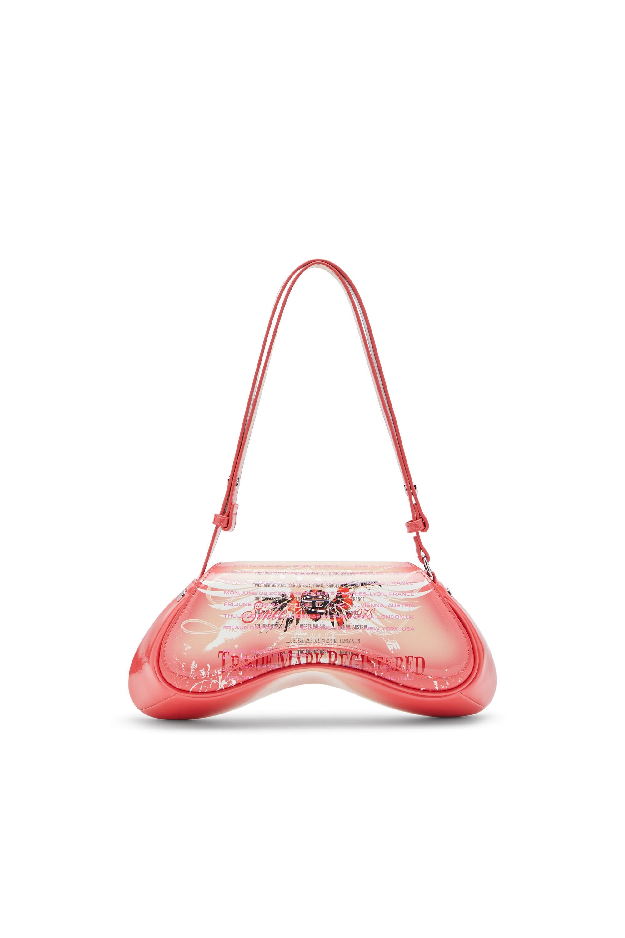 Women's Play-Shoulder bag in printed glossy PU Multicolor