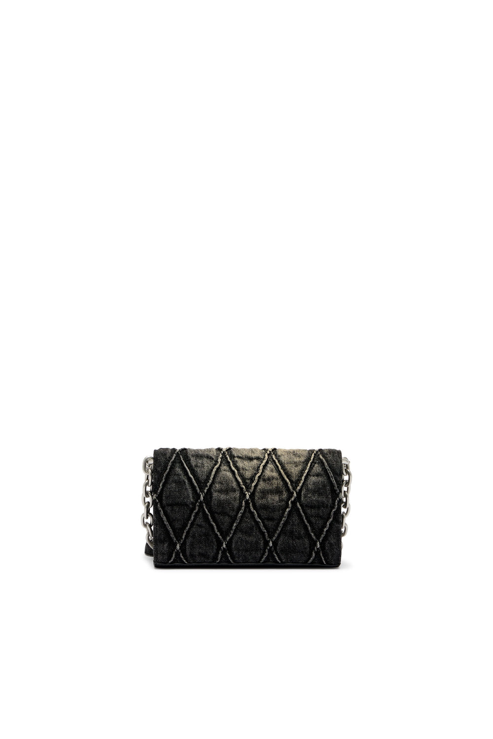 Women's Wallet purse in argyle quilted denim Black