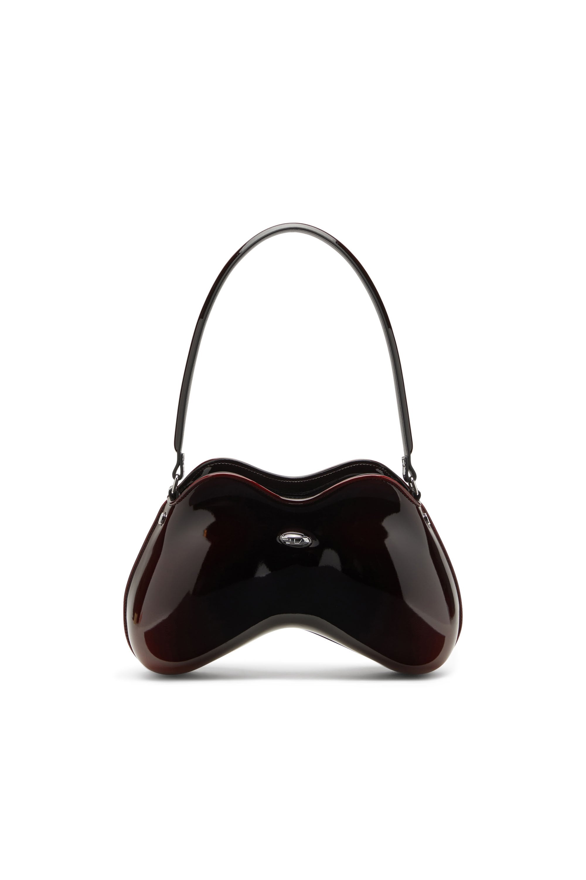 Women's Double-D-Rigid shoulder bag in dégradé glossy PU Black