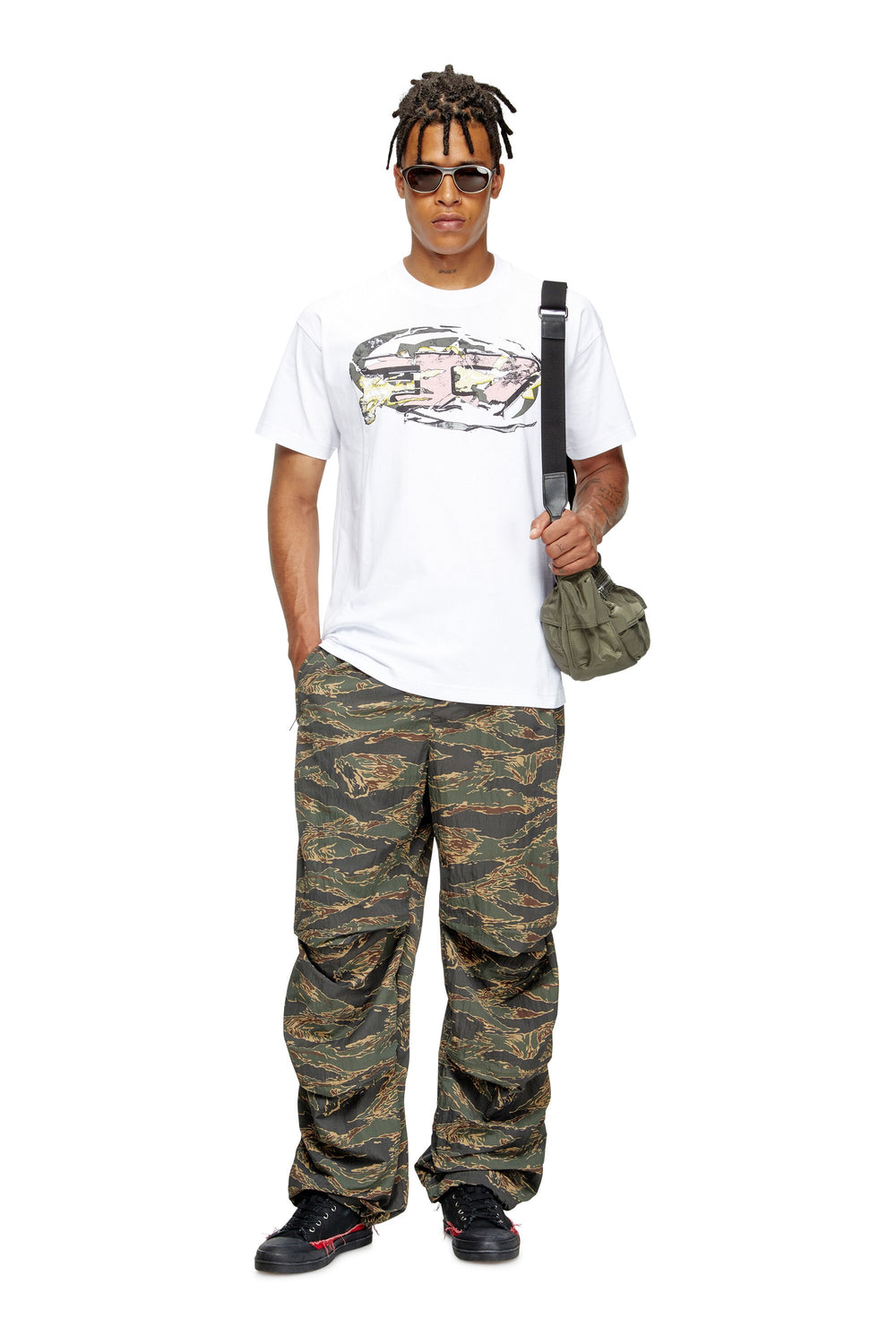 Women's Multi-Pkts-Multipocket bag in utilitarian shell Green