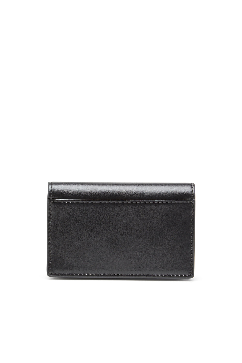 Women's Leather card holder with enamelled Oval D Black