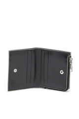 Women's Bi-fold card holder in mirrored leather Silver