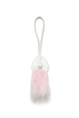 Women's Pig's snout bag charm with fluffy detail Pink