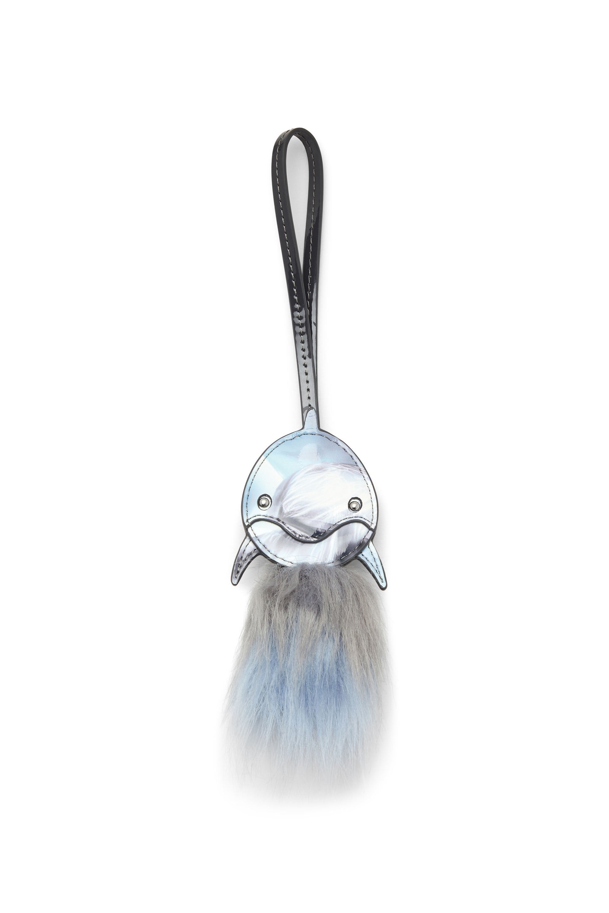 Women's Dolphin bag charm with fluffy tail Blue