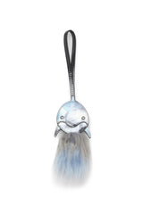 Women's Dolphin bag charm with fluffy tail Blue