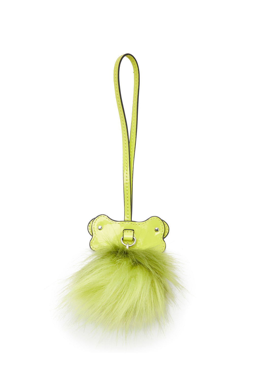Women's Frog bag charm with fluffy tail Green