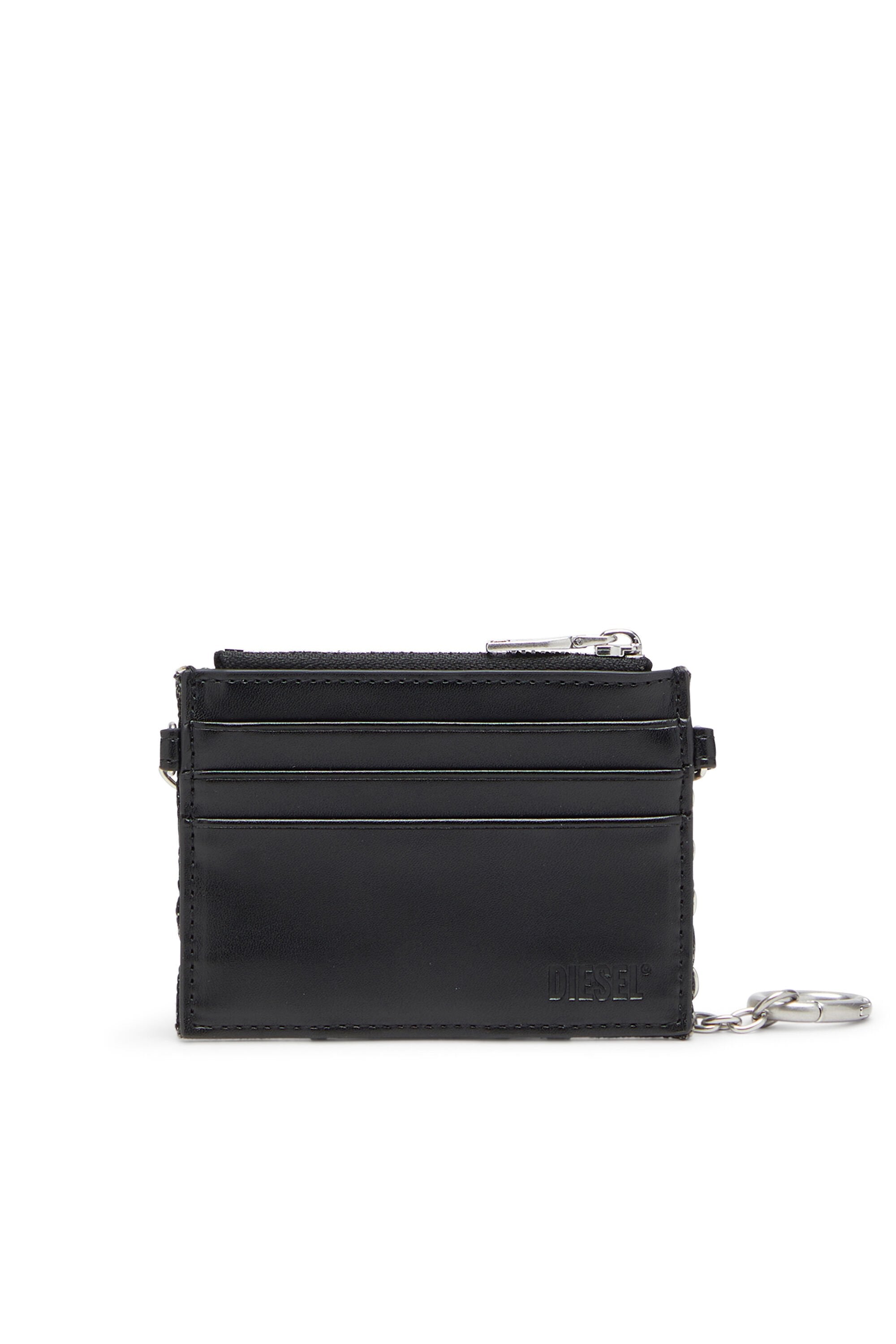 Women's Card holder with chain and zip coin pocket Grey