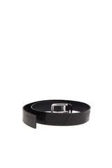 Men's 4 cm leather belt with engraved logo Black