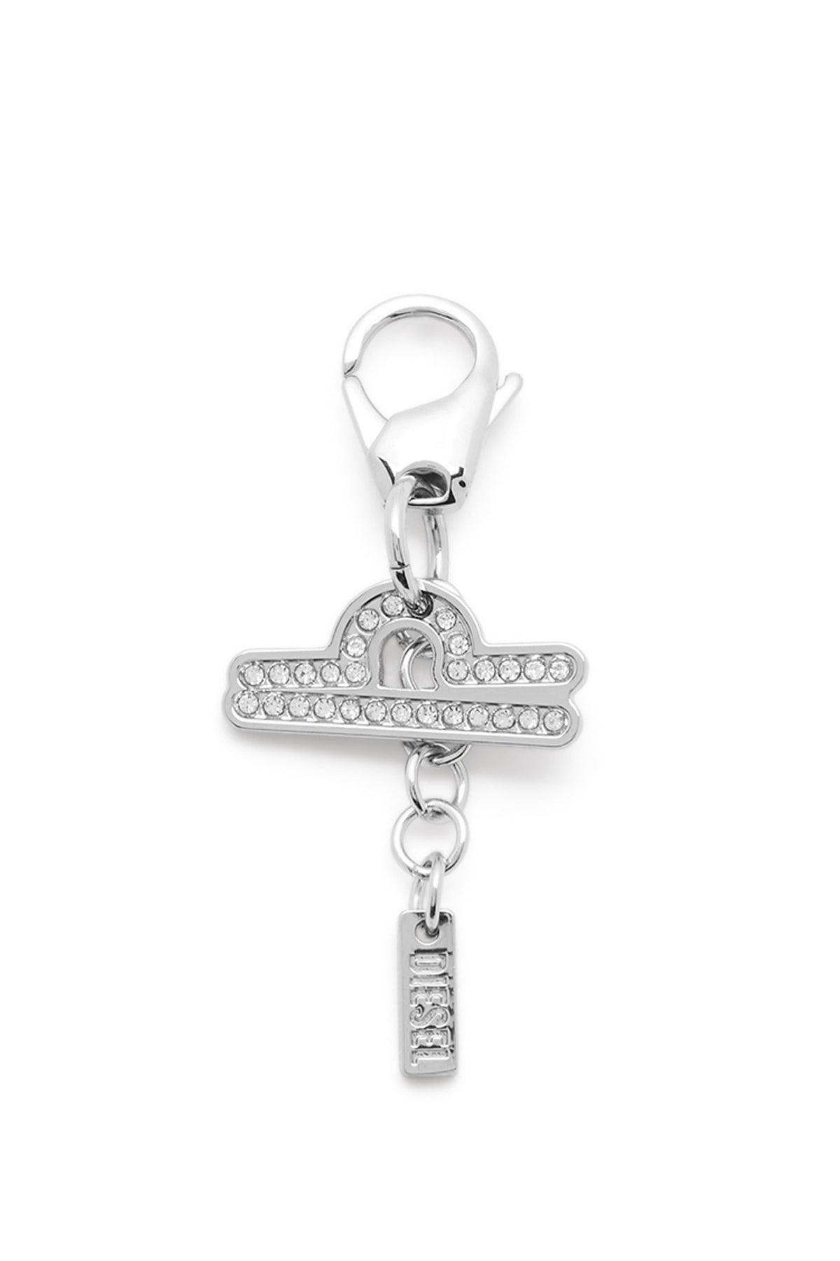 Women's Metal Libra charm with rhinestones Silver