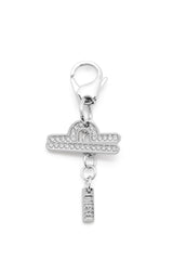 Women's Metal Libra charm with rhinestones Silver