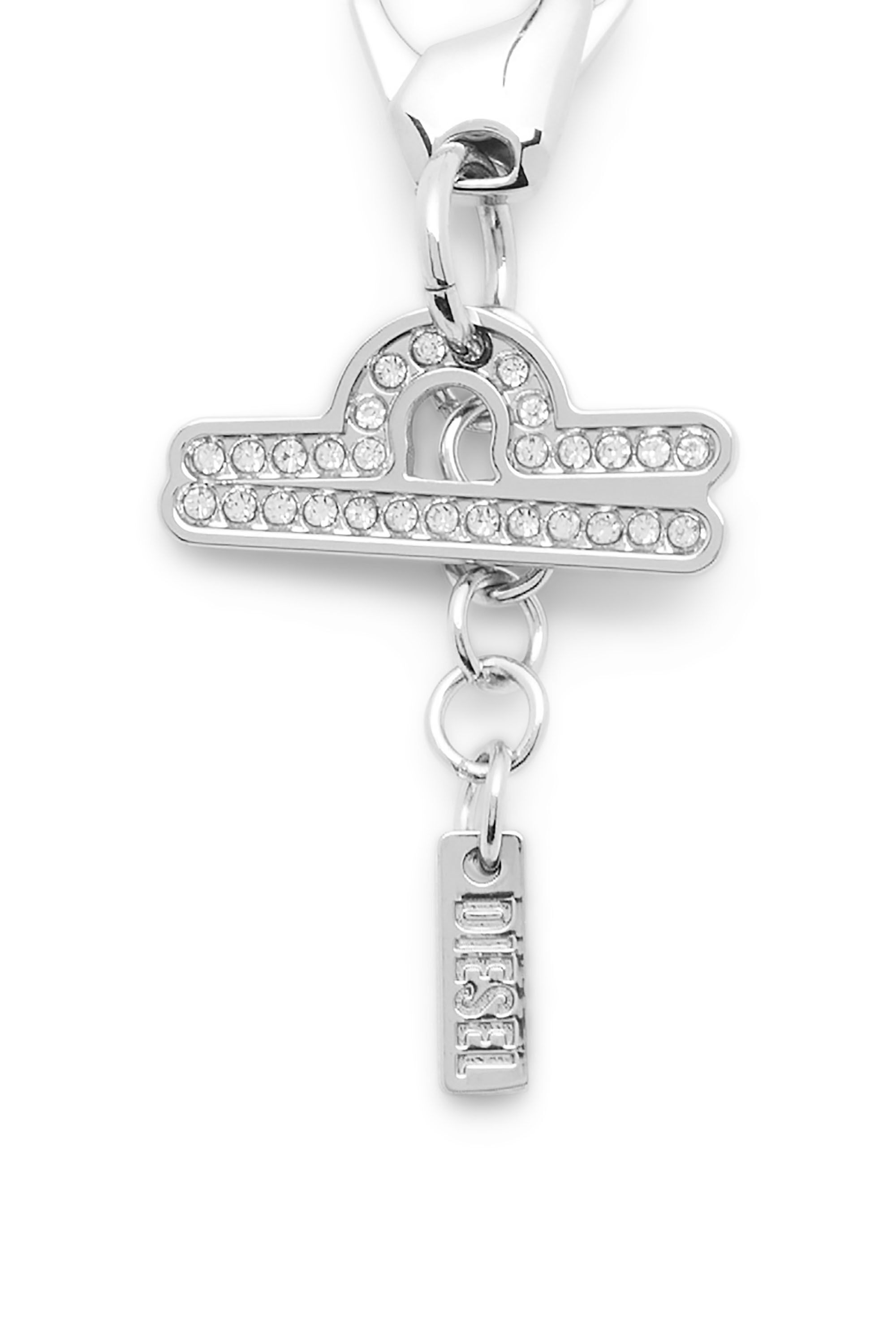 Women's Metal Libra charm with rhinestones Silver
