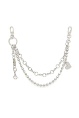 Women's Layered chain charm with heart and Diesel pendant Silver