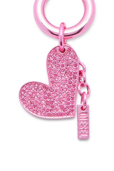 Women's Metal heart charm with rhinestones Pink