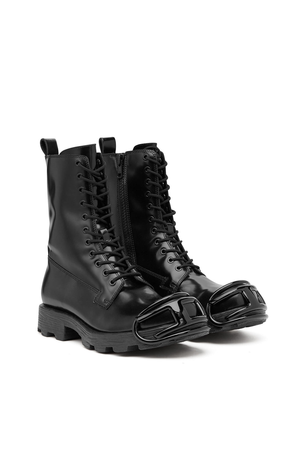 Men's D-Hammer-Leather boots with oval D toe guard Black