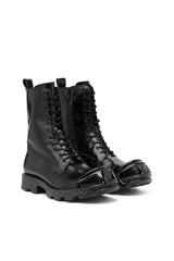 Men's D-Hammer-Leather boots with oval D toe guard Black