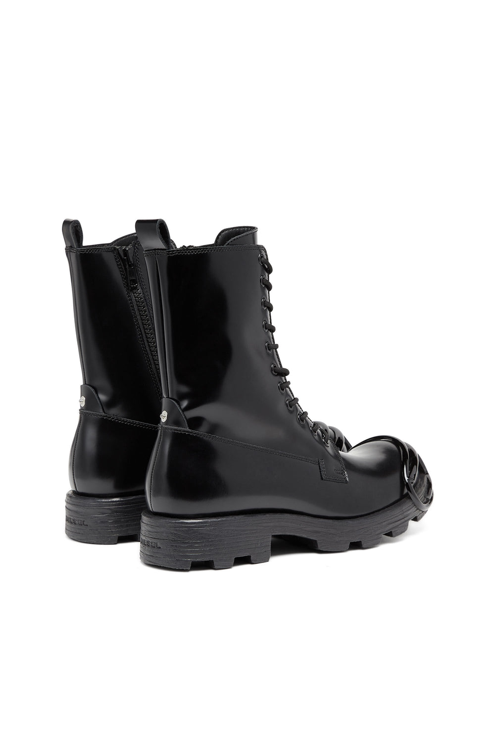 Men's D-Hammer-Leather boots with oval D toe guard Black