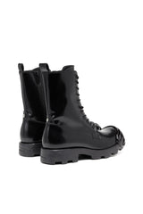 Men's D-Hammer-Leather boots with oval D toe guard Black