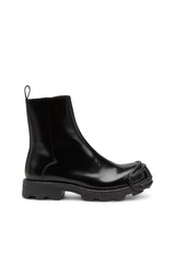 Men's D-Hammer-Leather Chelsea boots with Oval D toe caps Black