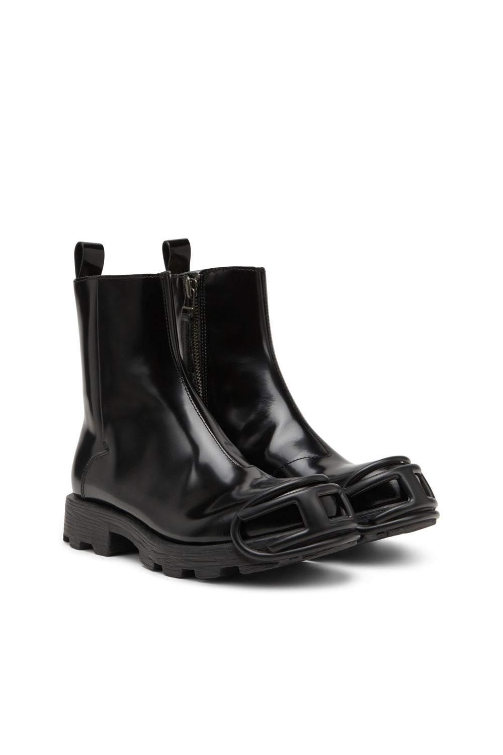 Men's D-Hammer-Leather Chelsea boots with Oval D toe caps Black